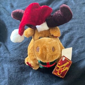 Snuggly and  Cuddly Reindeer Plush with Santa Hat
